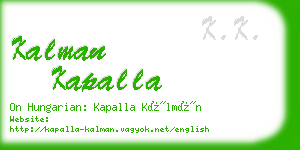 kalman kapalla business card